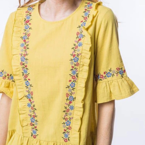 Orange creek Princess Seam Embroidered Top blouse - Picture 4 of 15